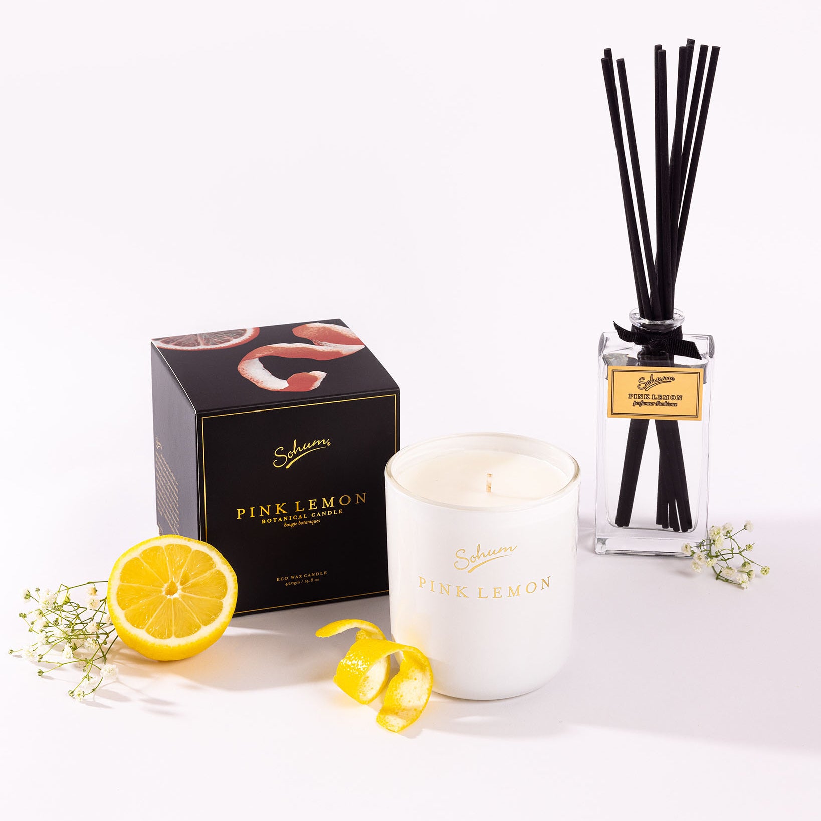 SOHUM Pink Lemon Reed Diffuser